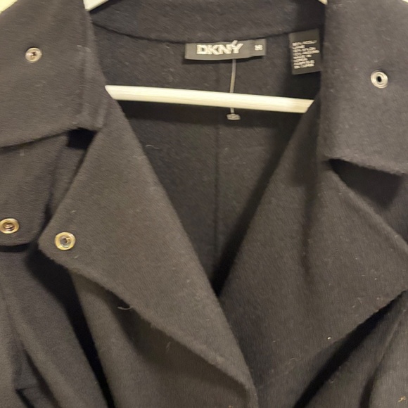 Versatile Cross-Season Wool/Nylon/Angora DKNY Trench Coat M-L - Picture 10 of 16